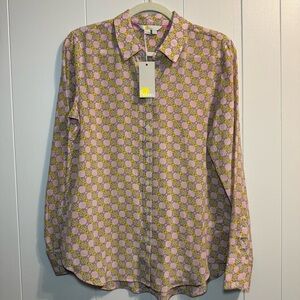 Boden NWT 100% Silk Geometric Design Women's Size 8 Blouse